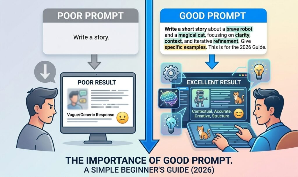 Poor and good AI prompts comparison