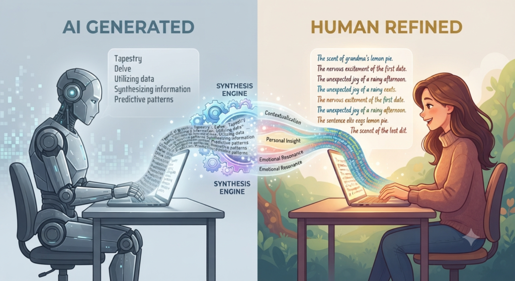 Comparison of robotic and human-like writing styles