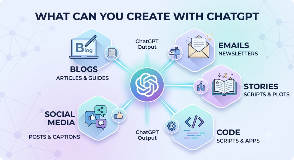 Types of content created with ChatGPT
