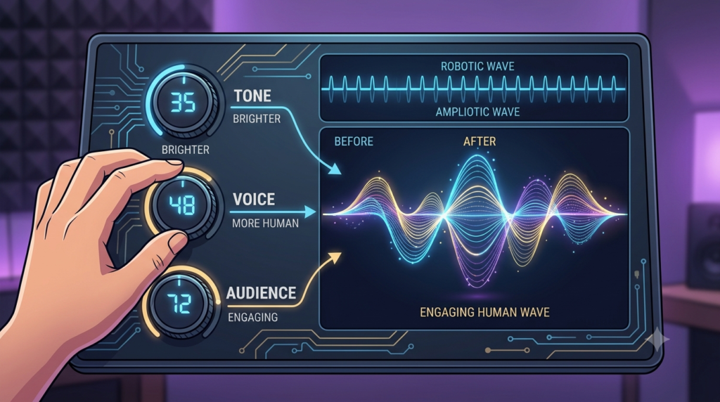 AI tone and audience settings