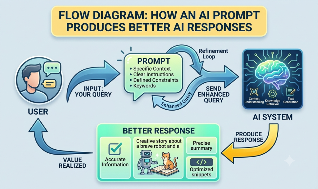 AI prompt and response diagram
