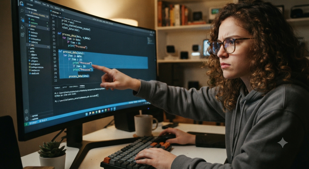 Beginner learning code with AI