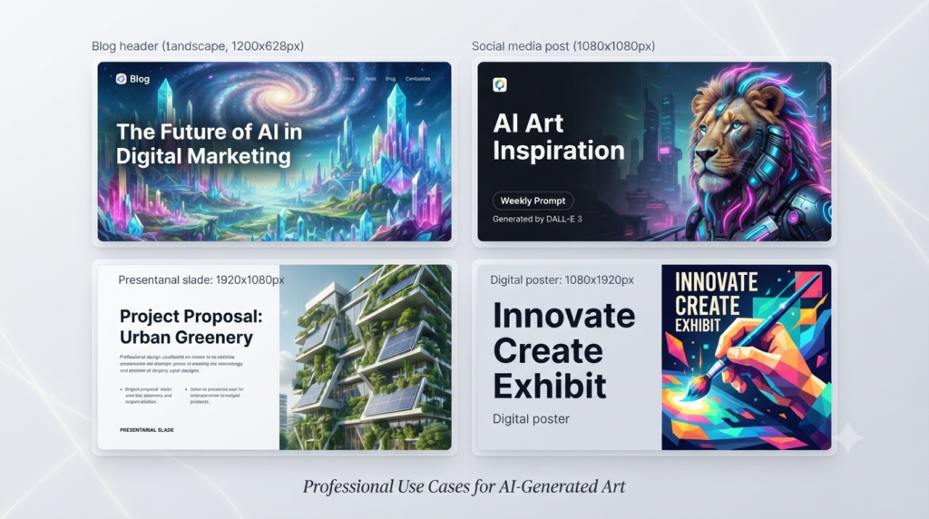 Examples of AI-generated visual projects