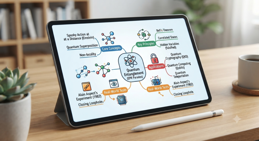 Student using AI-generated mind map to study