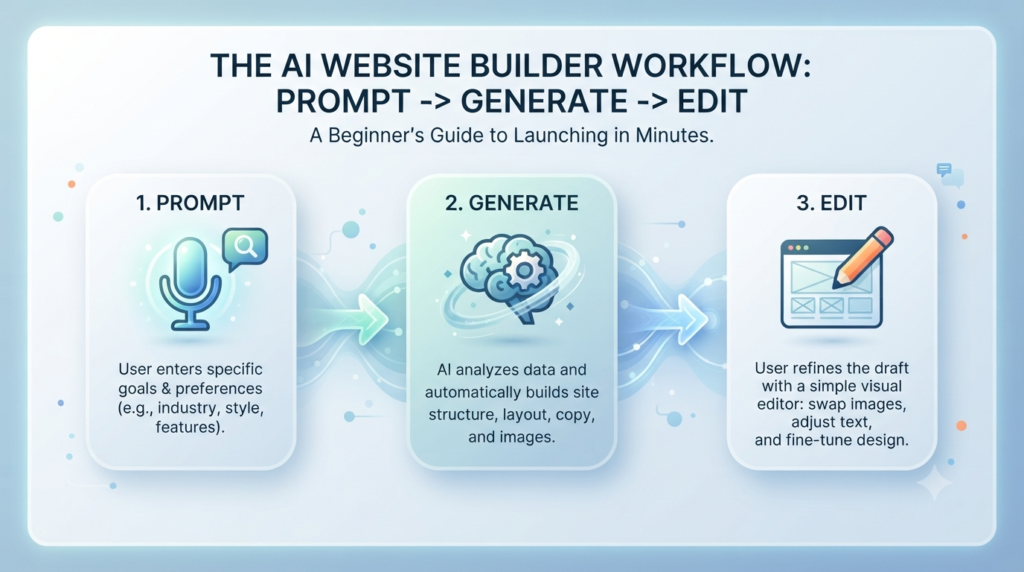 AI website builder creation process