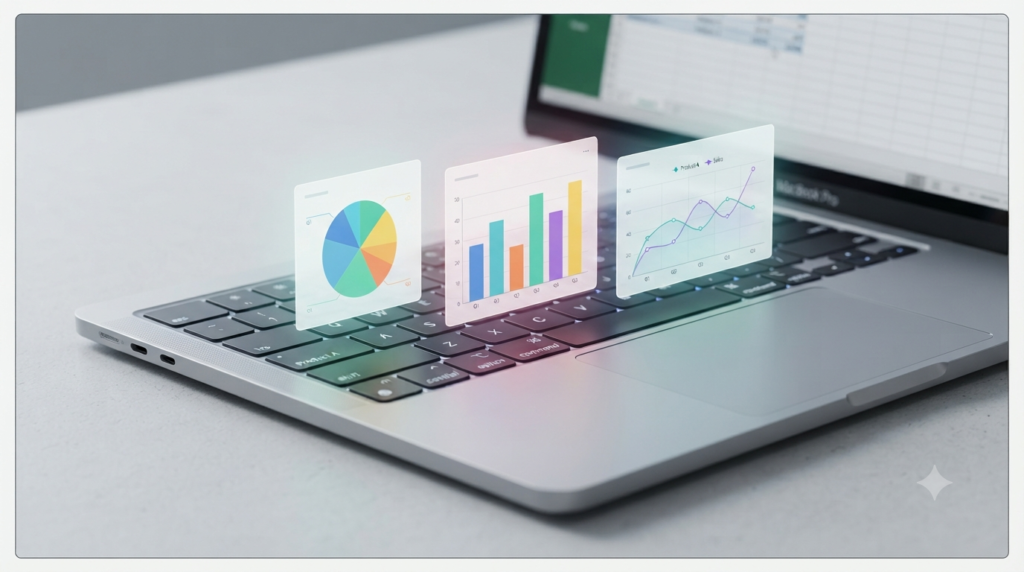 Data charts and visualizations generated with AI