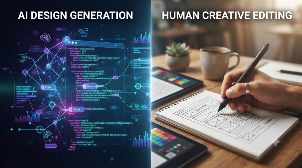 AI website creation and human editing