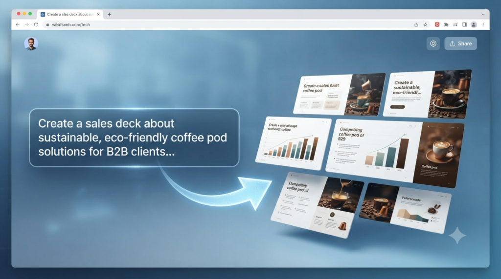 AI prompt transformed into a professional presentation deck