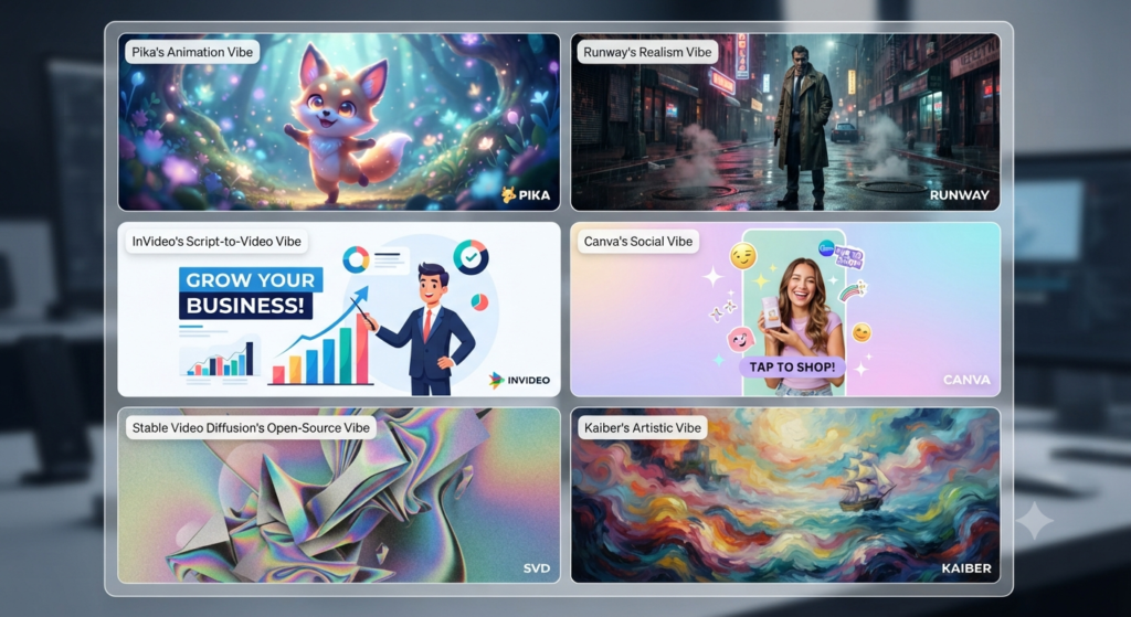 Comparison of AI video generators for beginners