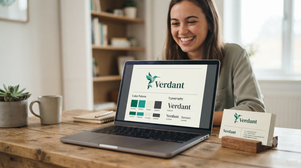 Beginner creating a logo with an AI logo maker
