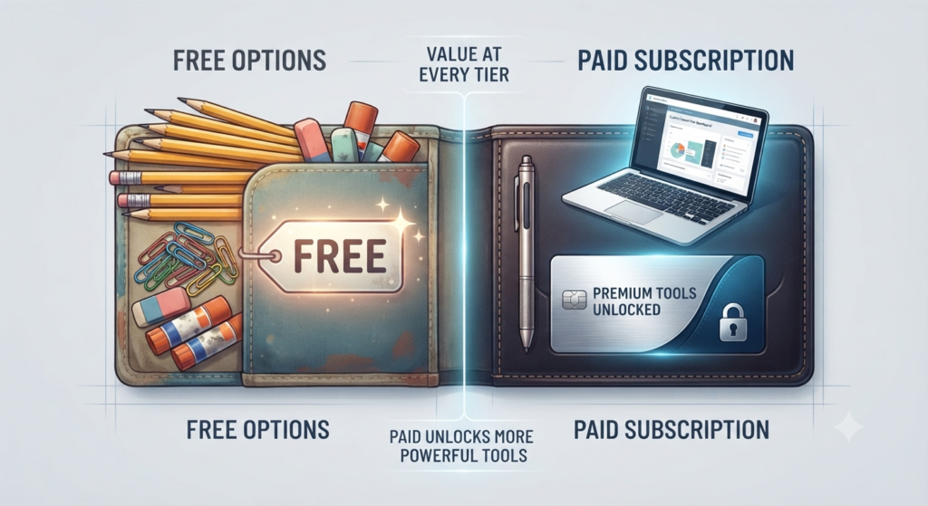 Free vs paid AI tools