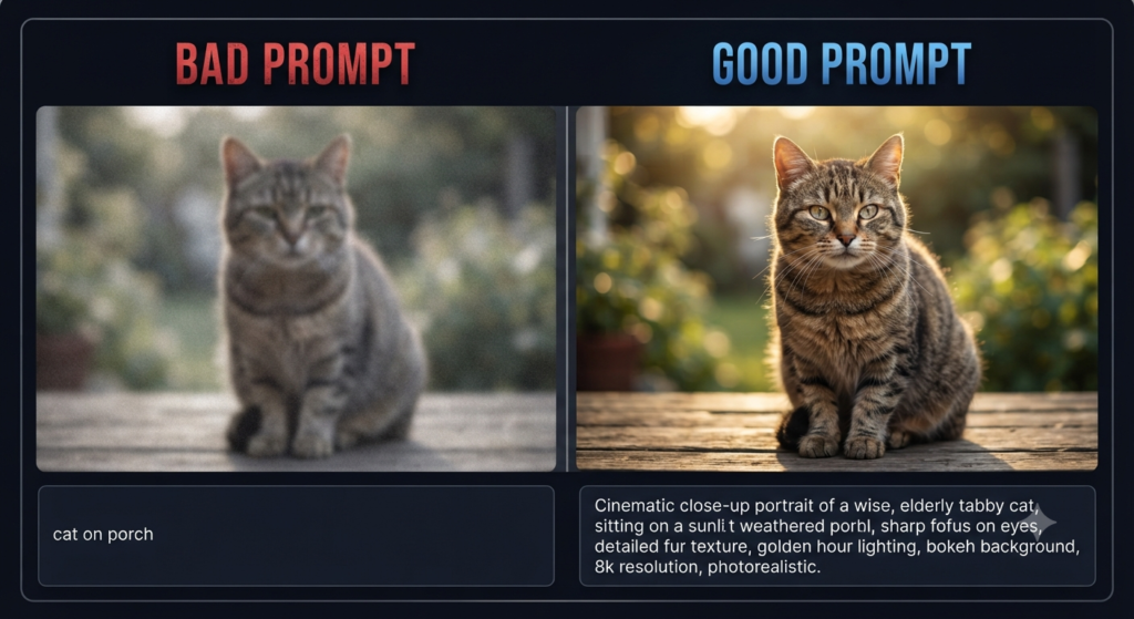 Detailed prompts improving AI video quality