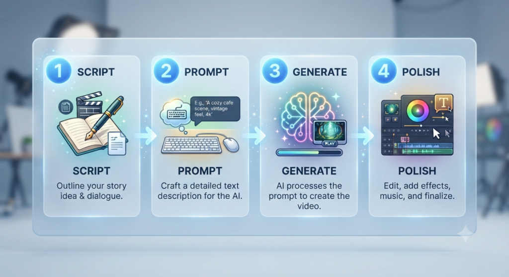 Steps to create your first AI video
