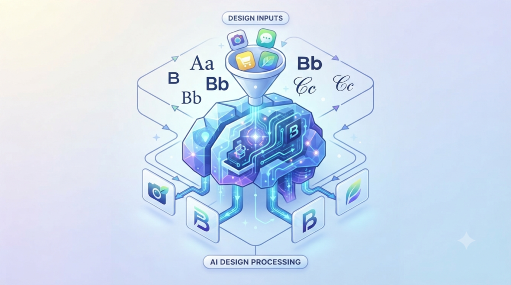 How AI logo makers combine typography icons and design elements
