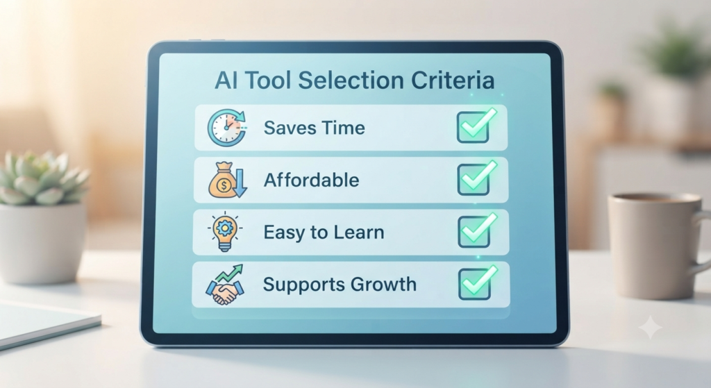 criteria for choosing AI tools for small business