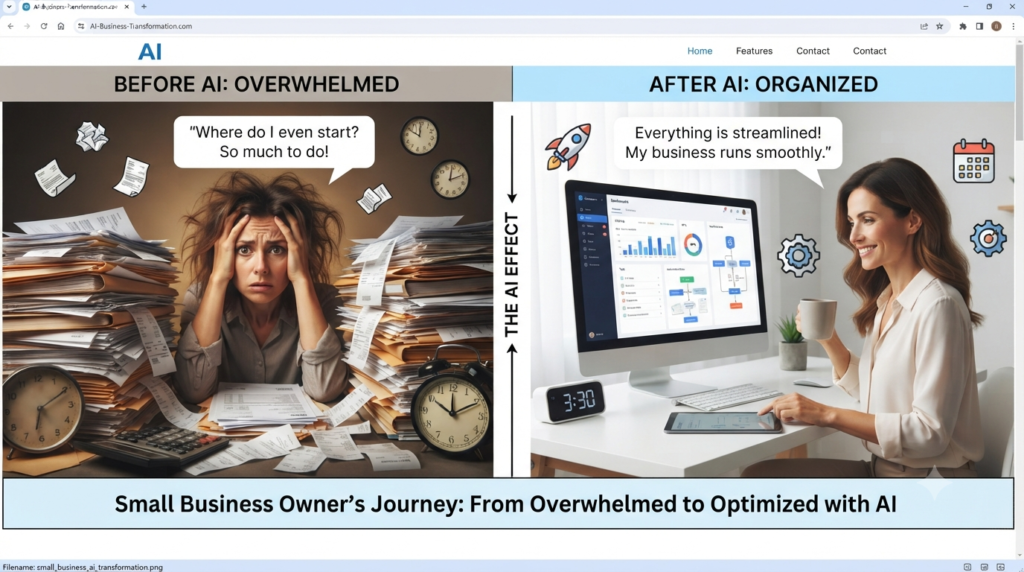 small business workflow before and after AI